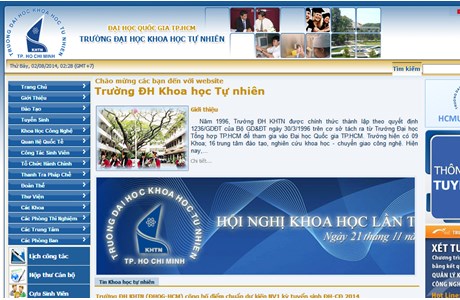 Ho Chi Minh City University of Natural Sciences Website