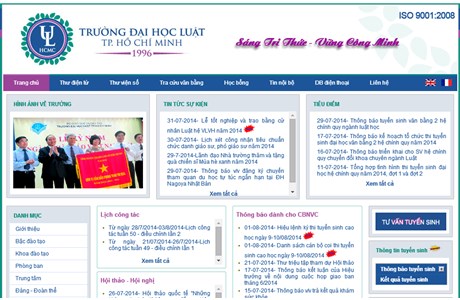 Ho Chi Minh City University of Law Website