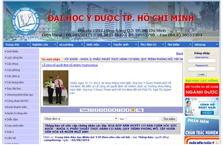 The University of Medicine & Pharmacy at Ho Chi Minh City Website