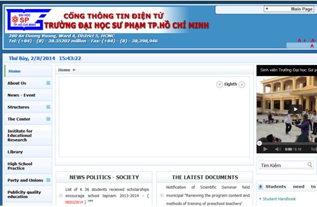 Ho Chi Minh City University of Pedagogy Website