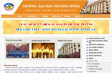 Phuong Dong University Website