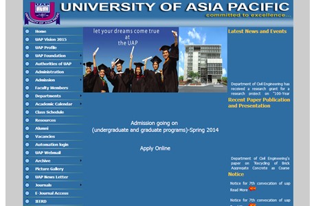 University of Asia Pacific Website