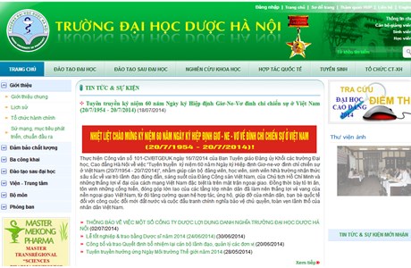 Hanoi University of Pharmacy Website