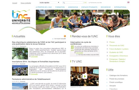 University of New Caledonia Website