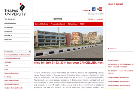 Thapar University Website