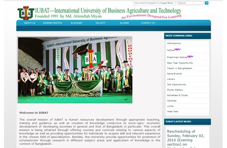 International University of Business Agriculture and Technology Website