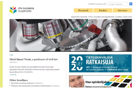 University of Eastern Finland Website