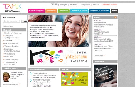 TAMK University of Applied Sciences Website