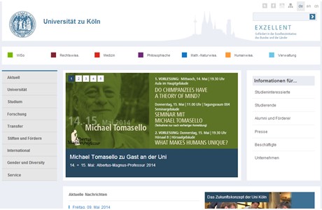 University of Cologne Website