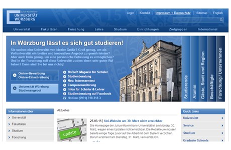 University of Würzburg Website