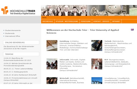Trier University of Applied Sciences Website