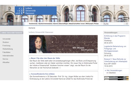 Leibniz University of Hanover Website
