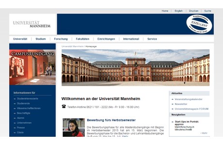 University of Mannheim Website