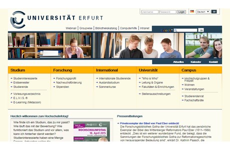 University of Erfurt Website