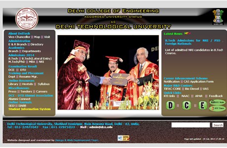 Delhi Technological University Website