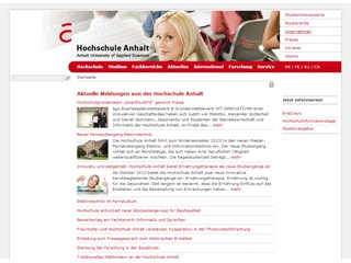 Anhalt University of Applied Sciences Website