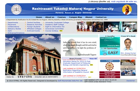 Rashtrasant Tukadoji Maharaj Nagpur University Website