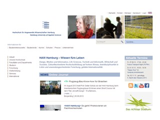 Hamburg University of Applied Sciences Website