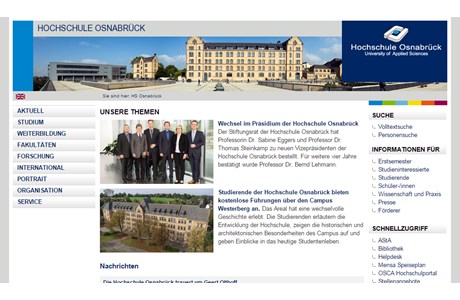 Osnabrück University of Applied Sciences Website