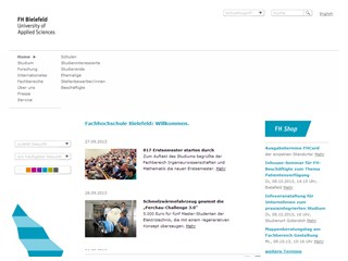 Bielefeld University of Applied Sciences Website