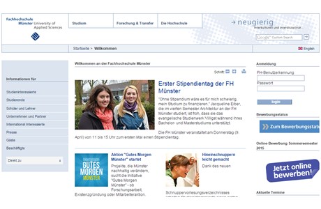 Münster University of Applied Sciences Website