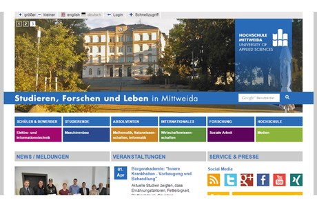 Mittweida University of Applied Sciences Website