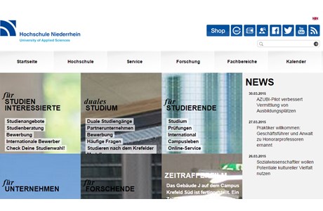 Niederrhein University of Applied Sciences Website