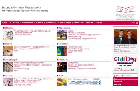 University of the Federal Armed Forces Hamburg Website
