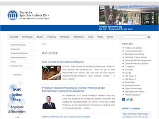 German Sport University Cologne Website