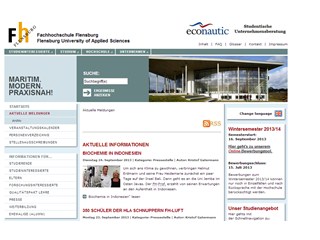 Flensburg University of Applied Sciences Website