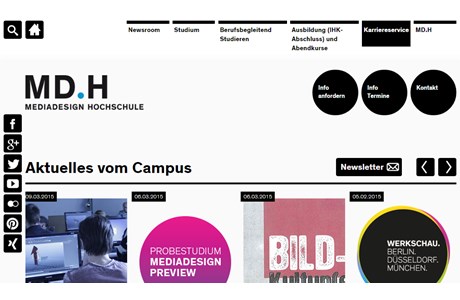 Media Design University for Design and Computer Science Website