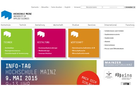 Mainz University of Applied Sciences Website