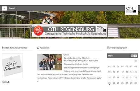 University of Applied Sciences of Regensburg Website