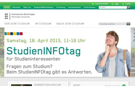 Reutlingen University Website