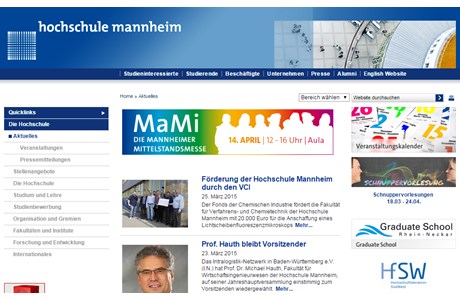 Mannheim University of Applied Sciences Website