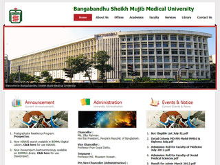 Bangabandhu Sheikh Mujib Medical University Website