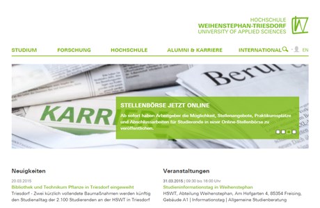 Weihenstephan-Triesdorf University of Applied Sciences Website