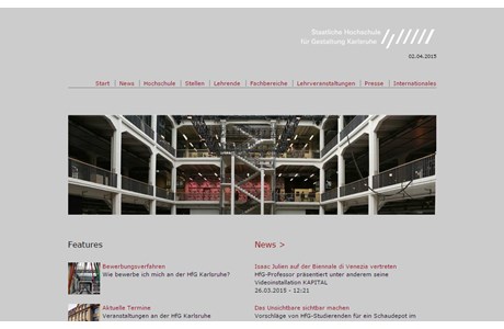 Karlsruhe University of Arts and Design Website