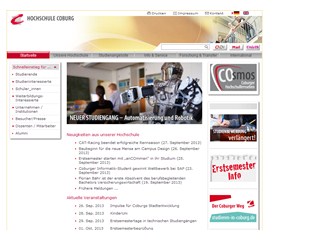 Coburg University of Applied Sciences Website