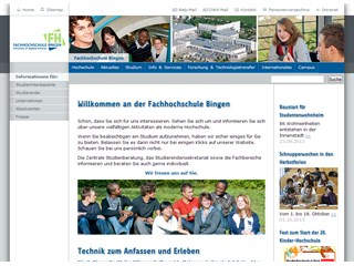 Bingen University of Applied Sciences Website