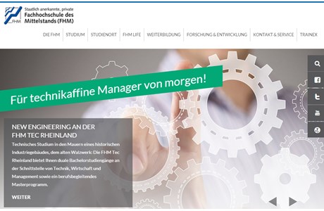University of Applied Sciences for Medium-Sized Companies Website