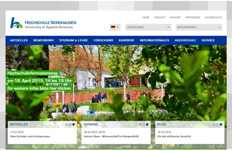 Nordhausen University of Applied Sciences Website