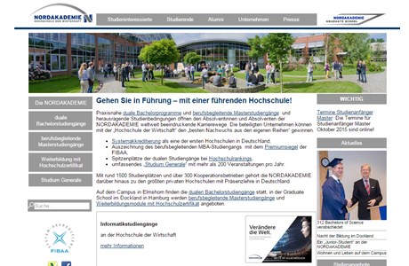 Nordakademie University of Applied Sciences Website