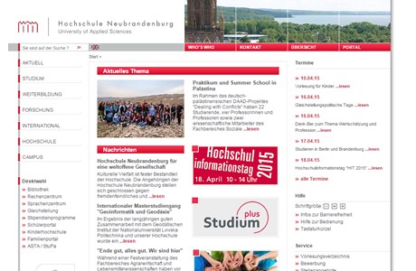 University of Applied Sciences Neubrandenburg Website