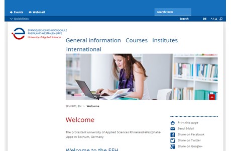 Protestant University of Applied Sciences Ludwigsburg Website