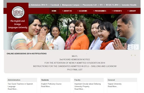 The English and Foreign Languages University Website