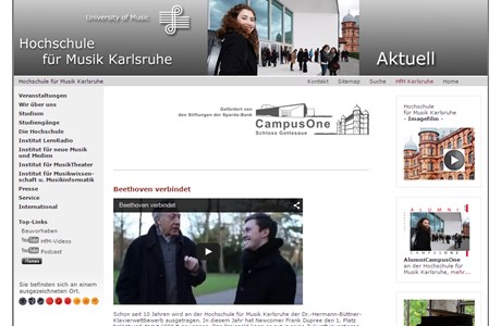 University of Music Karlsruhe Website