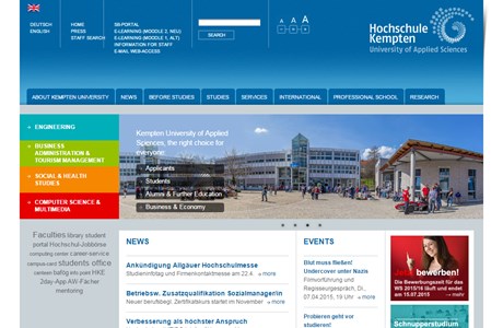 Kempten University of Applied Sciences Website