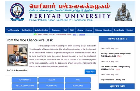 Periyar University Website