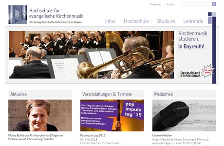 University for Protestant Church Music in Bavaria Website